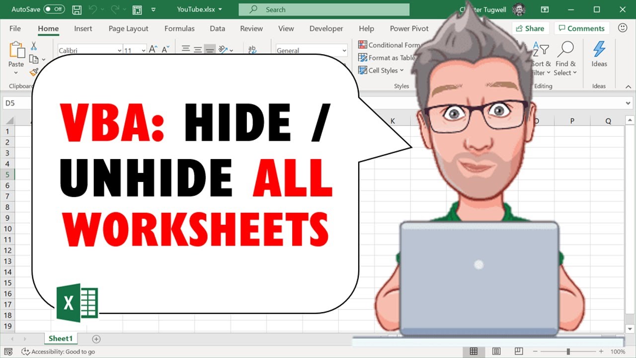 Excel VBA - Hide Unhide ALL Worksheets - YouTube