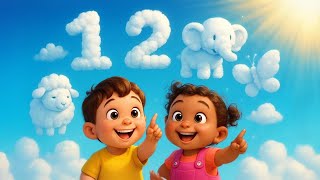 Counting Clouds!☁️🔢 One-Two-Blue | Learn Numbers & Colors for Kids!