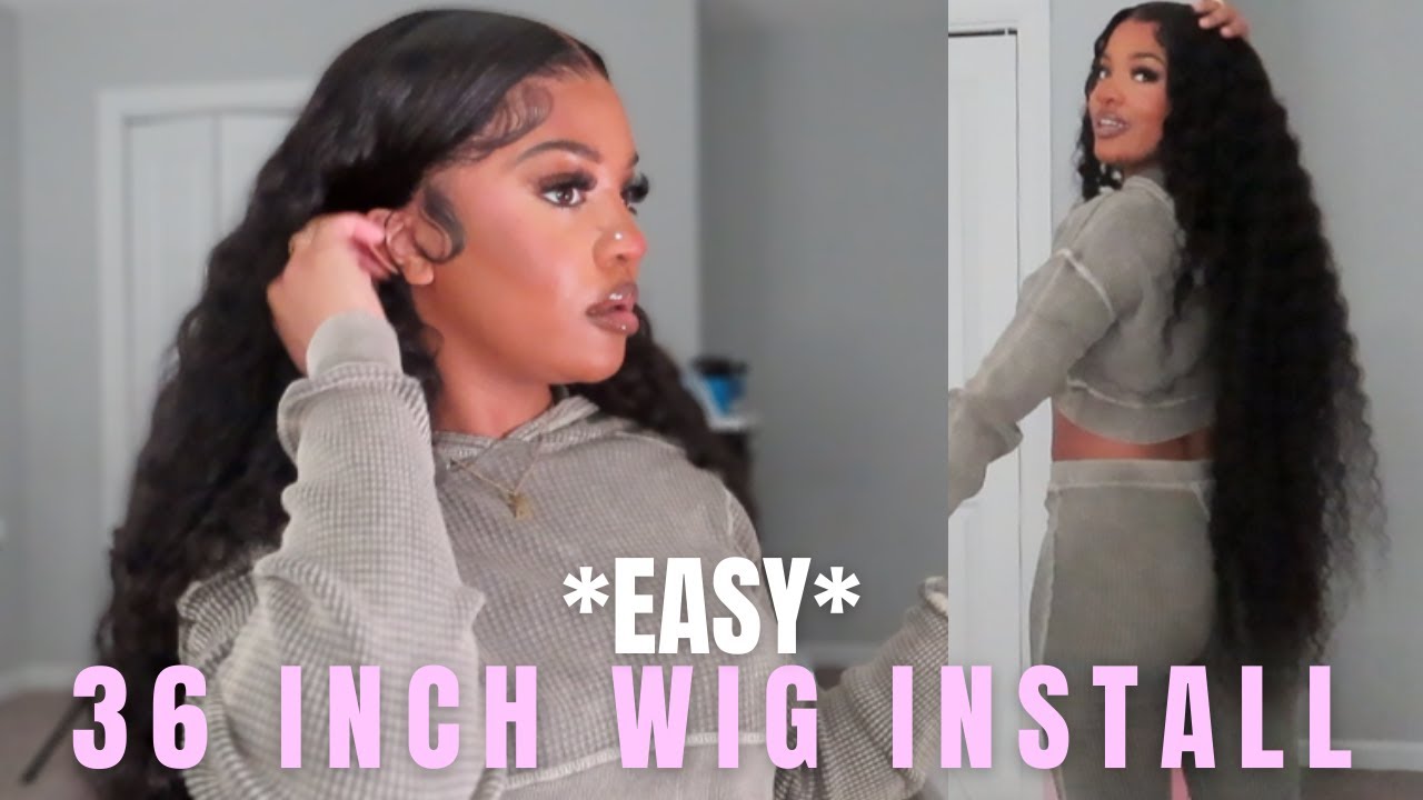 MUST HAVE!!! 36 INCH DEEP WAVE VACATION WIG DETAILED INSTALL 🔥😍 | Asteria Hair 💕