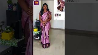 🟣Meesho Dola Silk Saree Under Rs 450😱Don't Miss this Offer price #saree #meesho #meeshofinds #shorts
