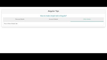 Angular Simple Tabs..