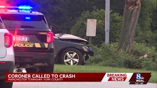 Coroner responds to single-vehicle crash in York County
