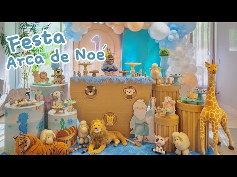 FESTA ARCA DE NOÉ COM ITENS DA SHOPEE - Aniversário de 1 Ano do Noah