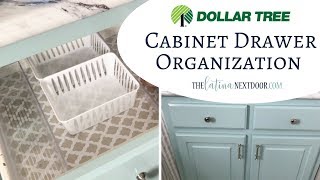 Dollar Tree Cabinet Organization; DIY and Decor Challenge