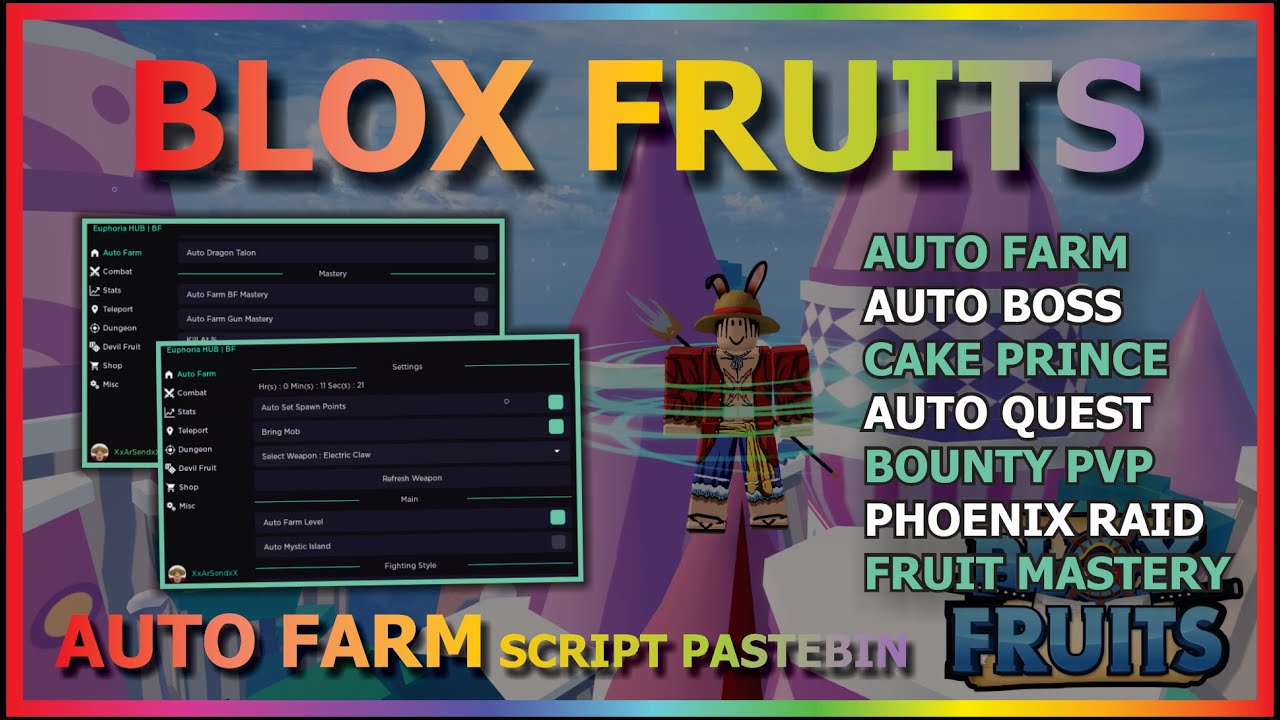 Blox Fruits [GUI - Auto Farm Level, Auto Farm Mastery & More!] Scripts