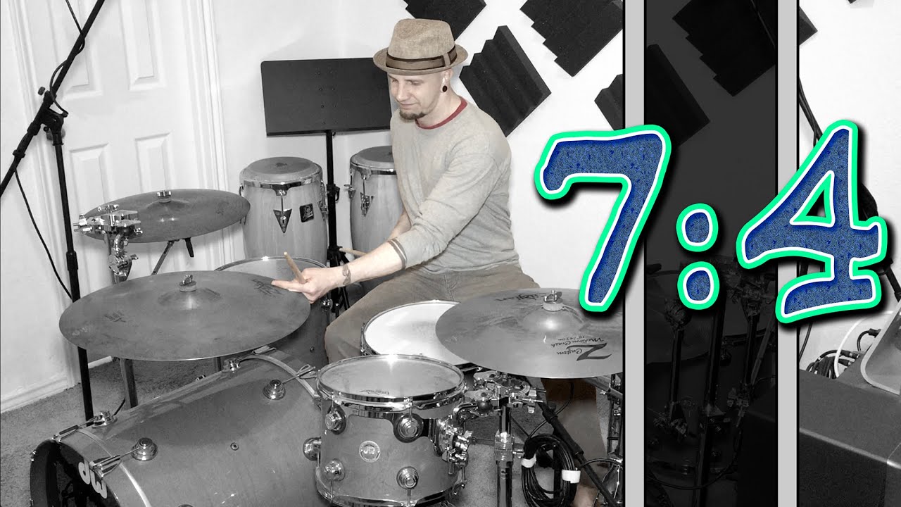 7:4 Polyrhythm Groove on DRUMS! - YouTube