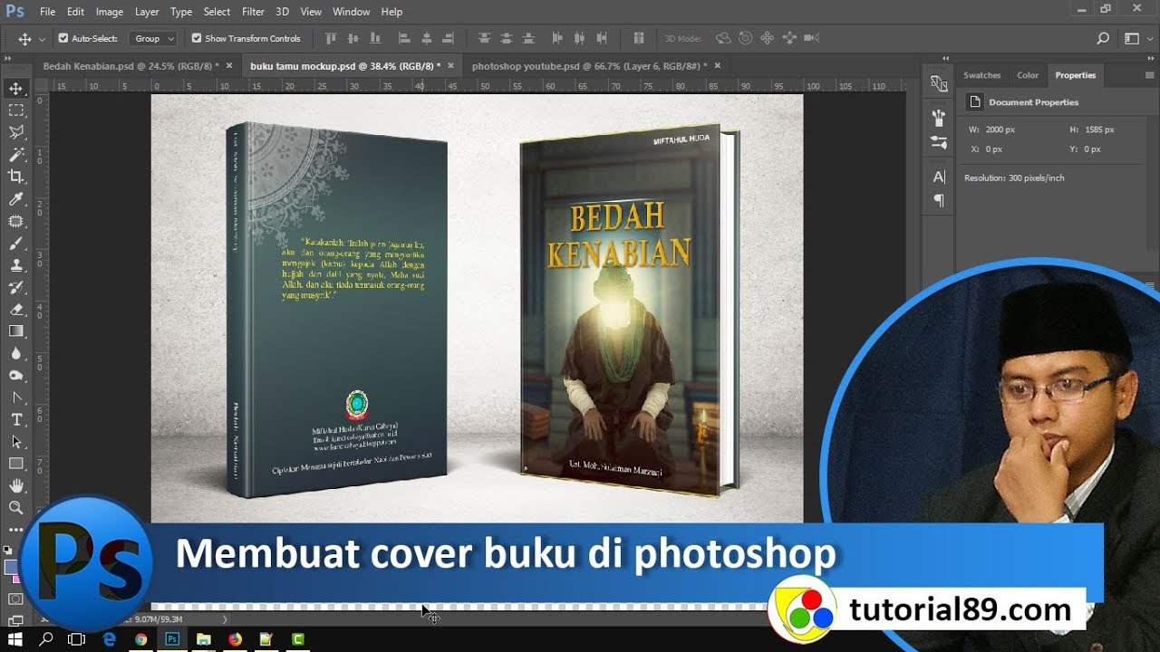 Cara Membuat Cover Buku Dengan Menggunakan Photoshop Youtube