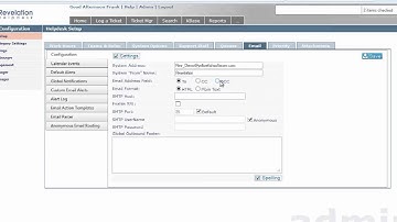 Revelation 2014 Admin / Helpdesk Setup / Email / Configuration