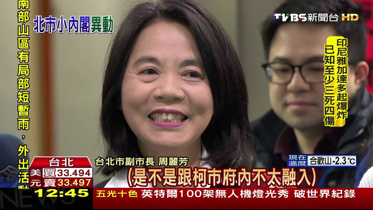 Tvbs 上任未滿1年 周麗芳請辭台北市副市長 Youtube