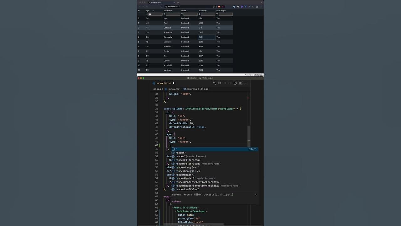 Custom React component for your DataGrid column filters #shorts - YouTube