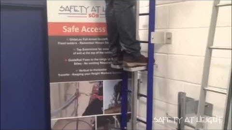 SOLL GlideLoc Guide Rail Folding Footrest - Platform for Existing ladders