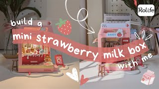 cosy homebody vlog ☁️ home-made matcha latte | rolife miniature strawberry milk box-themed house