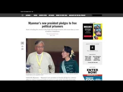 მიანმარის ახალმა პრეზიდენტმა პოლიტპატიმარები გაათავისუფლა