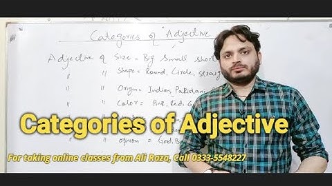 Categories of an Adjective | By Syed Ali Raza Kazmi