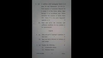 Mechanics question paper m.sc maths