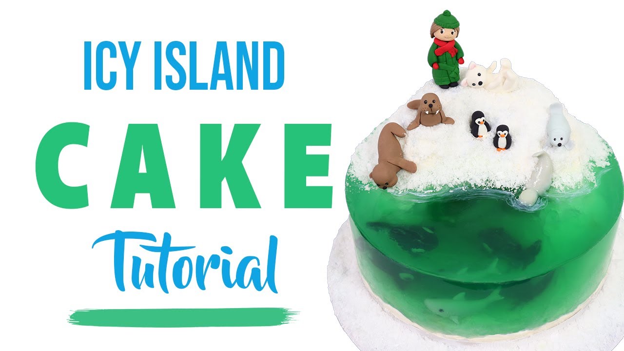 ICY ISLAND CAKE - JELLY CAKE TUTORIAL