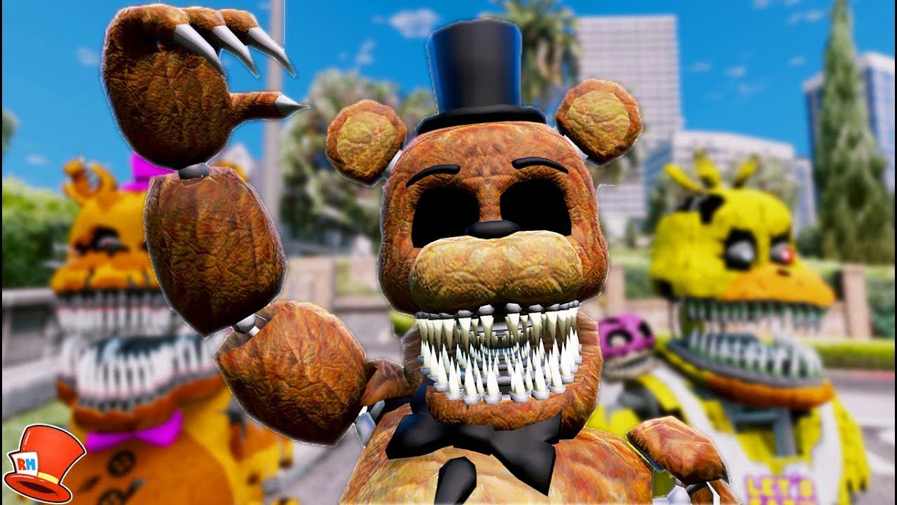 NEW* EL CHIP FREDDY ANIMATRONIC! (GTA 5 Mods FNAF RedHatter) 