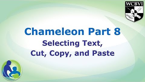 Chameleon Part 8 Selecting text, Cut, Copy, and Paste