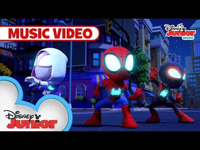 Glow Webs Glow Music Video 🎶 | Spidey and his Amazing Friends | @disneyjunior class=