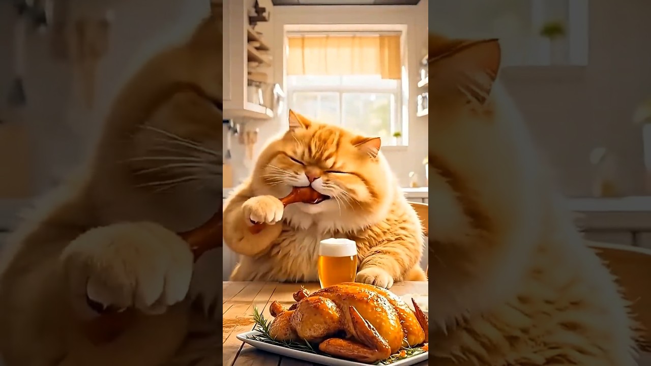 - القط مياو -خطتى لاكل الديك 4k #cat #قطط #funny#catvideos #animals #ترند #ضحك