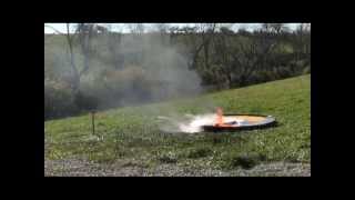 pool fire (48 in) extinguishment using dry ice - side view - virtual laboratory