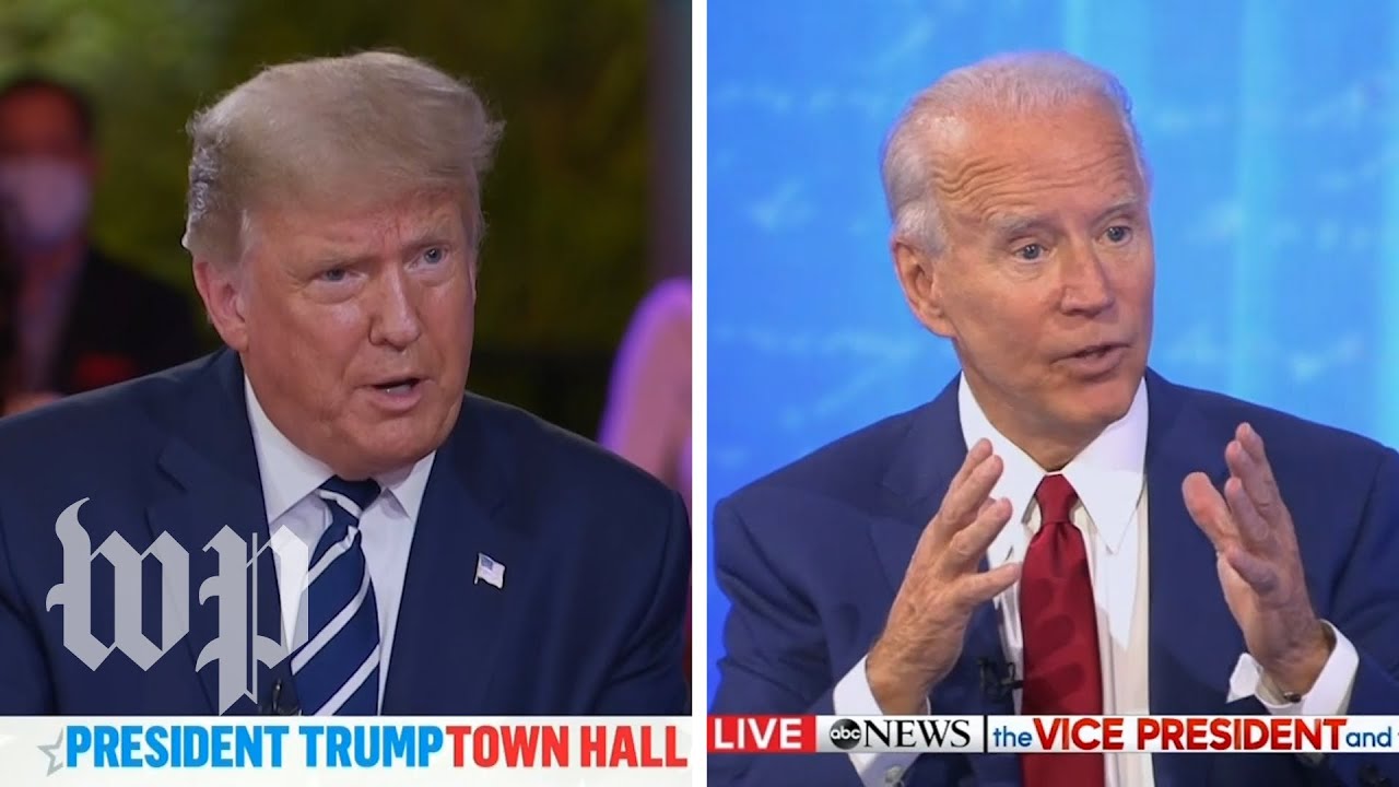 Moderators press Trump, Biden at dueling town halls