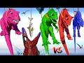 Spiderman Big Mosasaurus Vs ALL COLORFUL Dinosaurs ! T-REX Vs Spinosaurus Jurassic World Evolution 2