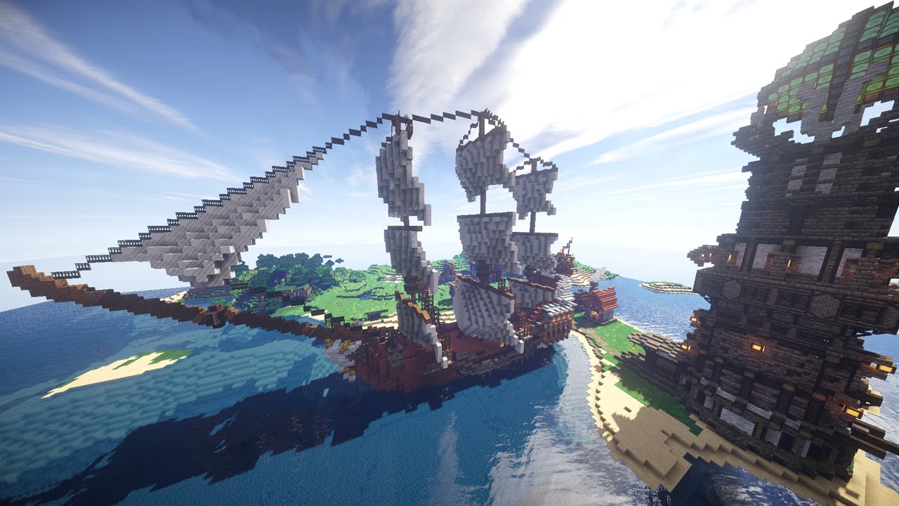 Minecraft 巨大ワールド建築風景 海賊船編 Youtube