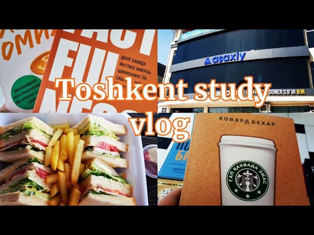 [Vlog]Toshkent study vlog 🍭/Mening kunim💜/Men Asaxiy kitob do'koniga bordim📚