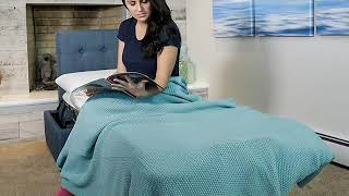 SpaceMaster SM-PC333 iBed Convertible Ottoman with Fold Out Hideaway Guest Bed, Blue