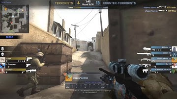 csgo dust 2 5k ace scout insane noscope hs flick