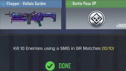 Call Of Duty Mobile Kill 10 Enemies using a SMG in BR Matches Task Complete