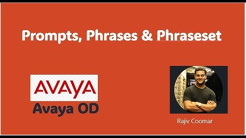 Chapter 4: Phrases and phrasesets Chapter 5: Prompts | Avaya OD Training | Read The Manual
