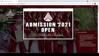 Management Application Procedure, Vimala College (Autonomous) | 2021-2022 screenshot 1
