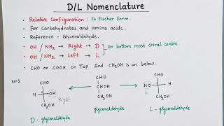 D/L nomenclature l D/L configuration l Stereochemistry l 