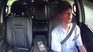 Driver sleeps for a full minute while driving