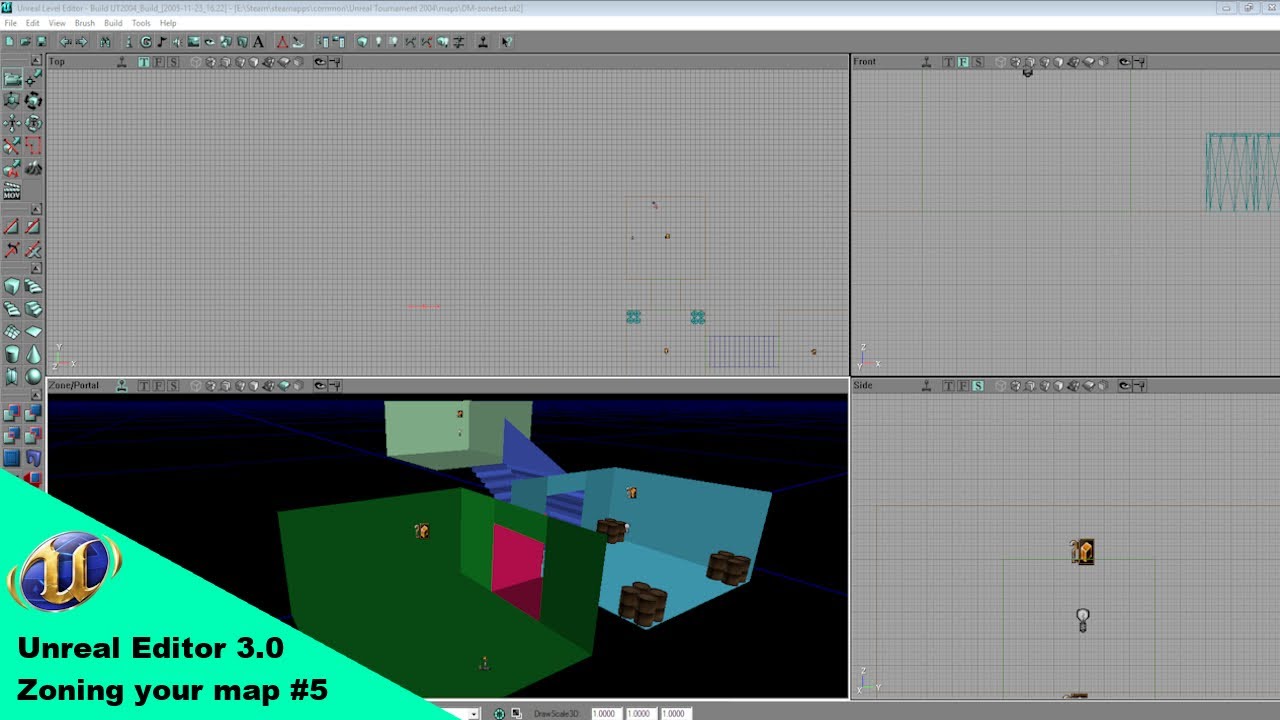 UT2004 Mapping tutorial #5 Creating zones in your map - YouTube