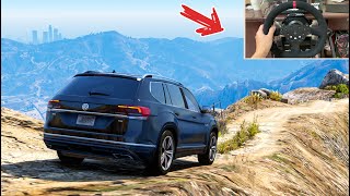 GTA 5 - Volkswagen Teramont 2017 - OFF ROAD | Steering wheel gameplay