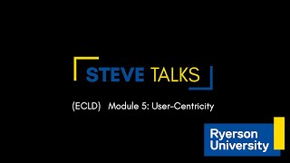 ECLD 5 Entrepreneurial Career and Life Design (ECLD) Module 5 - User Centricity