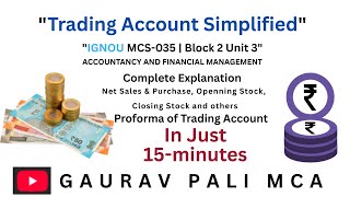 Trading Account Explained | IGNOU MCS-035 Block 2 Unit 3 | Accountancy & Financial Management