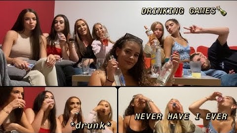 DRINKING GAMES + never have I ever. (watch us drink for 8 minutes straight)