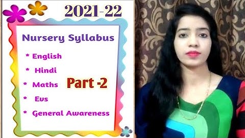 Nursery Syllabus session 2021-22 part - 2