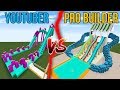 Youtuber vs. Pro Builder - WATER SLIDES! | Minecraft