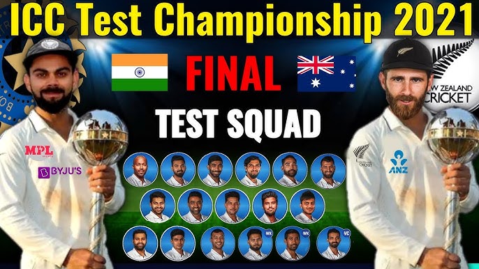 Icc Test Championship Final 2021 India Vs New Zealand Squad Ind Vs Nz Test Championship Squad Youtube