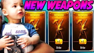 1 YEAR OLD OPENS MOST 'WEAPON BRIBE SUPPLY DROPS' in Black Ops 3 (NEW DLC WEAPONS)