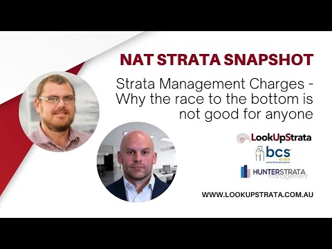 YouTube video about strata management charges and how the race to the bottom is not sustainable