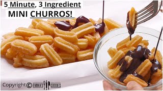 3 Ingredient MINI CHURROS ! EASY Churros Recipe \/ How to make MINI CHURROS!