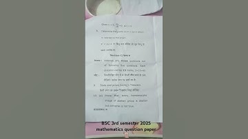 #bsc 3 Rd semester mathematics question paper 📜 2025( Algebra & mathematical methods) book name