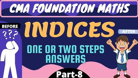 #45 || Indices || One or Two Steps Answer || CMA Foundation || Ravi Kumar || cma karo
