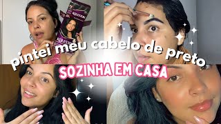 Pintando o cabelo de preto sozinha em casa | comprinhas de farmácia